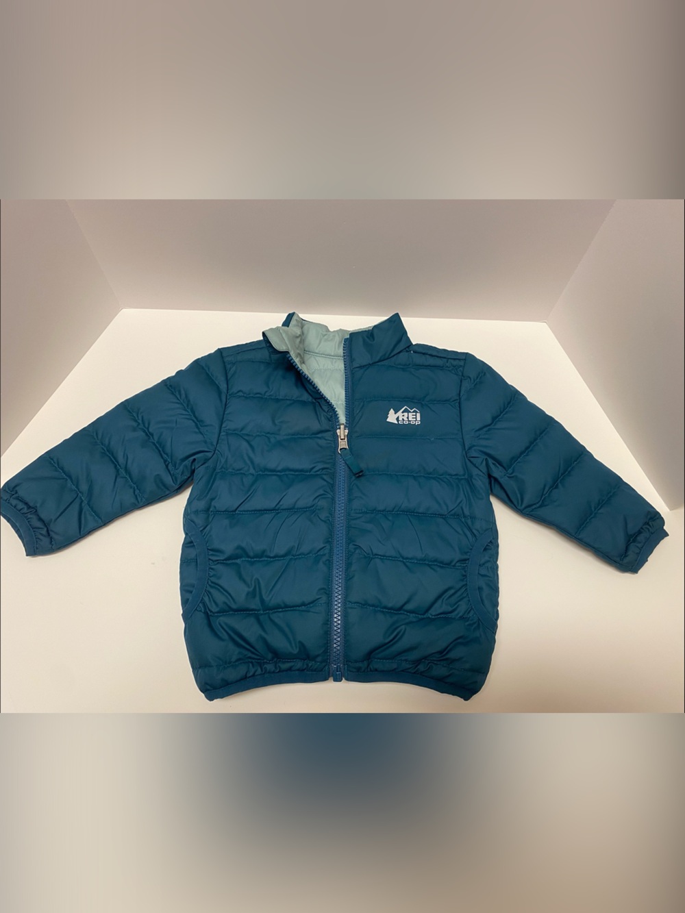 REI Infant' Teal Green Reversible Lightweight Puffer Jacket